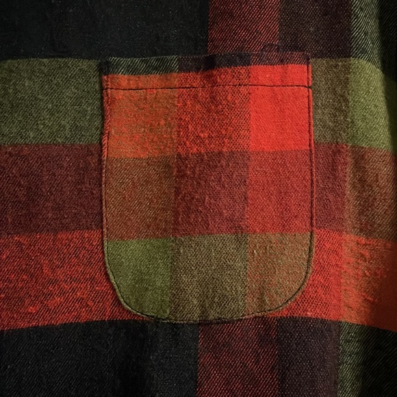 Cellabie S Red, Green, Navy Plaid Flannel Shirt Dress - Picture 3 of 4